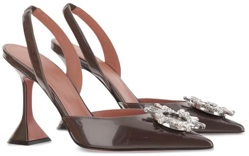 Amina Muaddi With Heel Brown Bruin