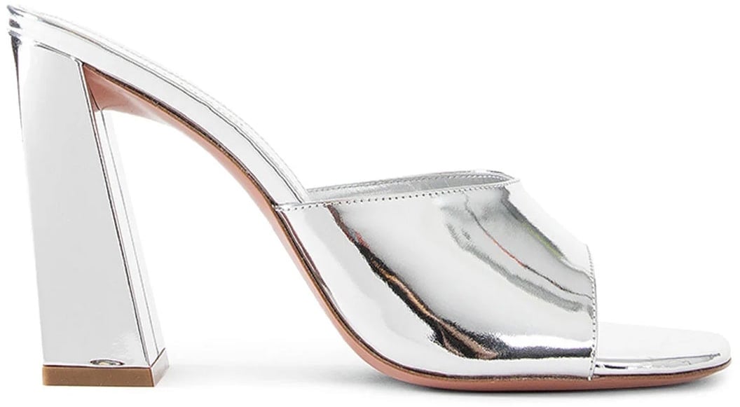 Amina Muaddi Amina Muaddi Brigitte 95 Mirror Mules Zilver