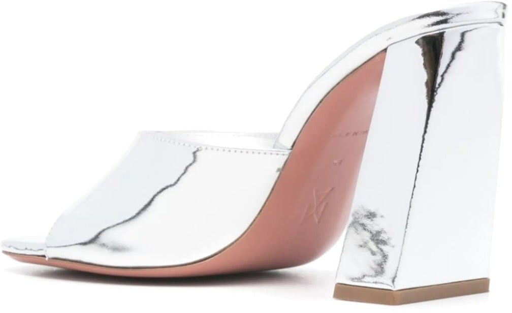 Amina Muaddi Amina Muaddi Brigitte 95 Mirror Mules Zilver