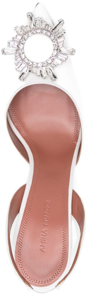 Amina Muaddi With Heel White Wit