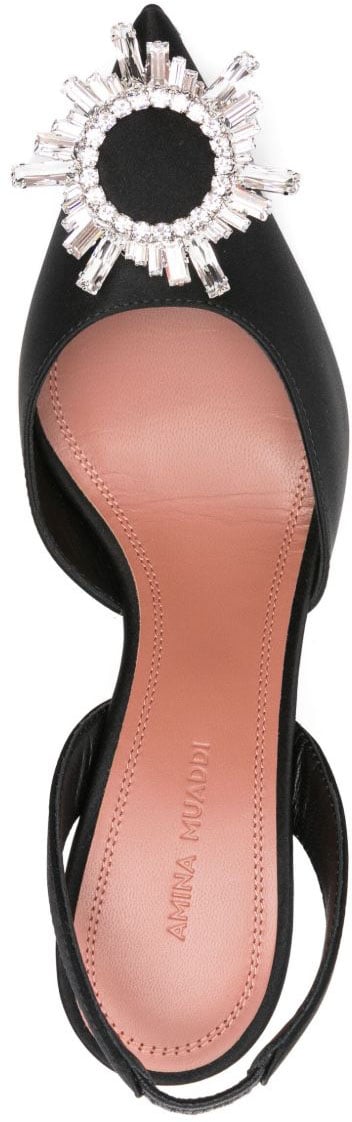 Amina Muaddi With Heel Black Zwart