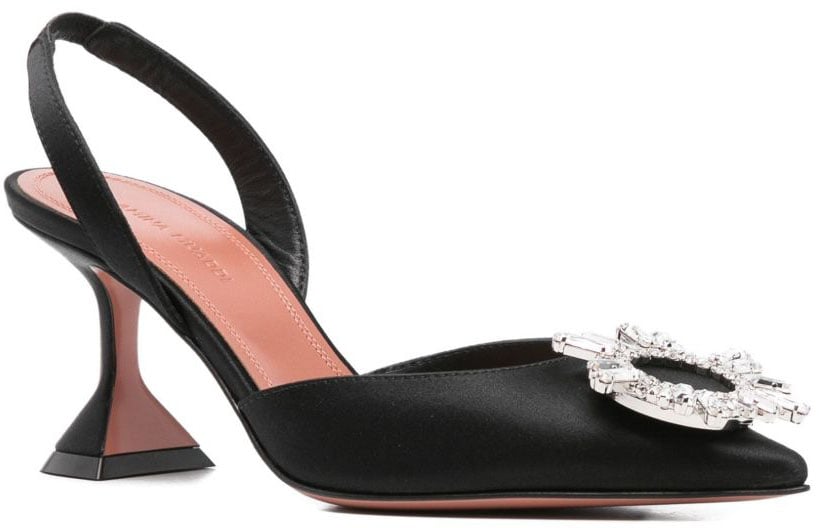 Amina Muaddi With Heel Black Zwart