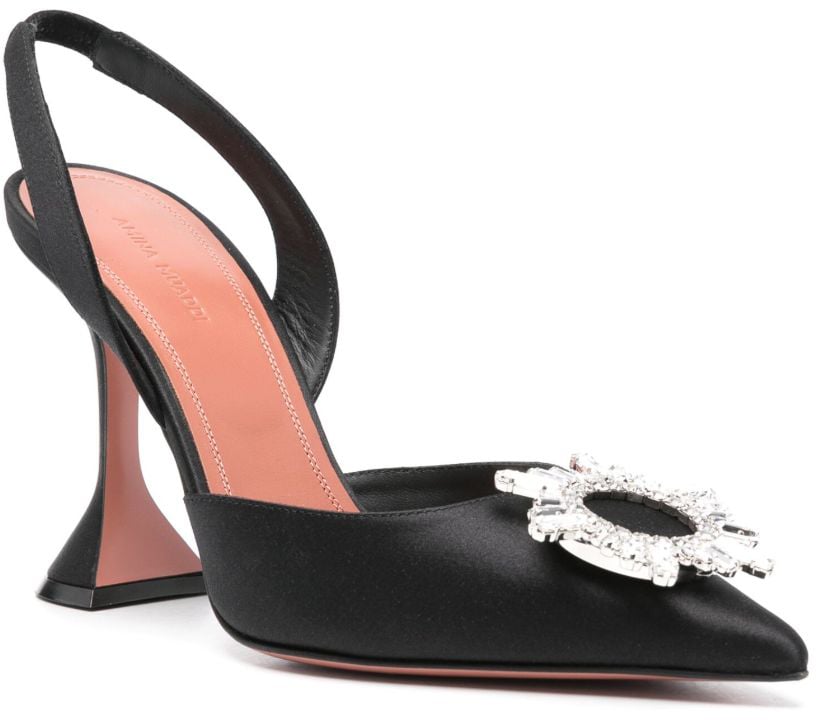 Amina Muaddi With Heel Black Zwart