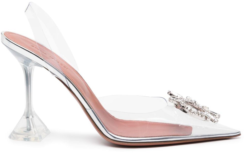 Amina Muaddi With Heel White Wit