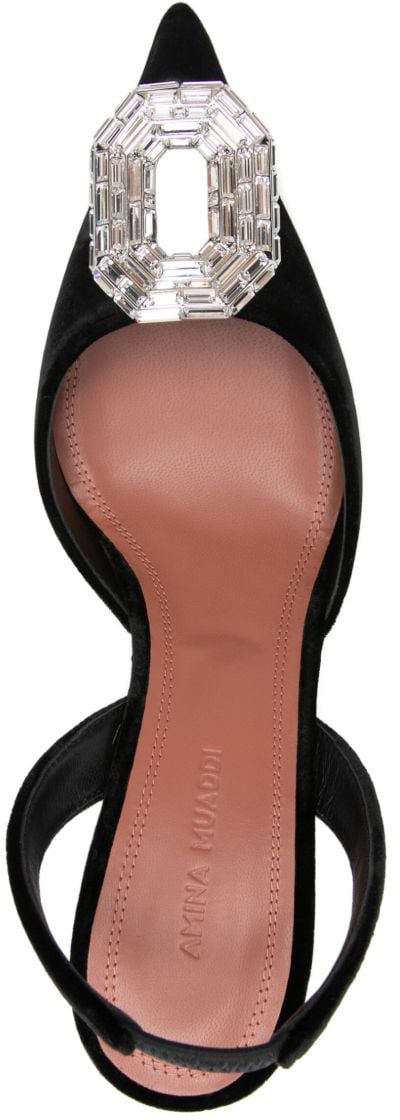 Amina Muaddi With Heel Black Zwart