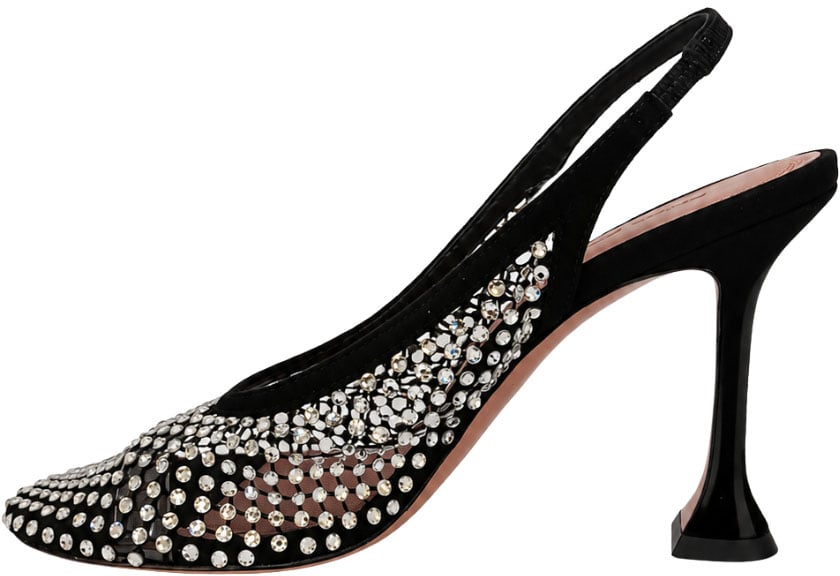 Amina Muaddi With Heel Black Zwart