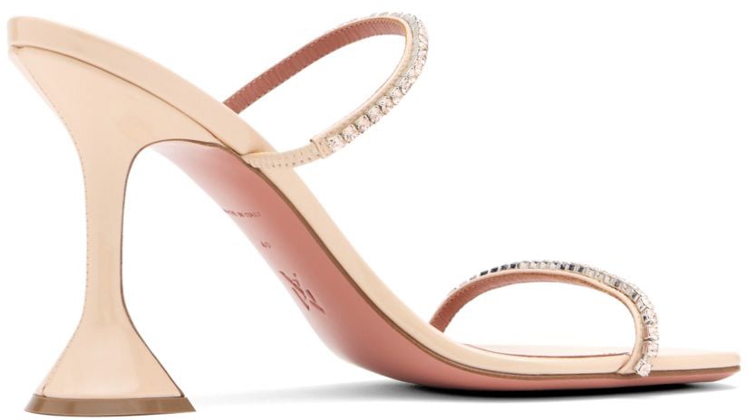 Amina Muaddi Sandals Champagne Goud