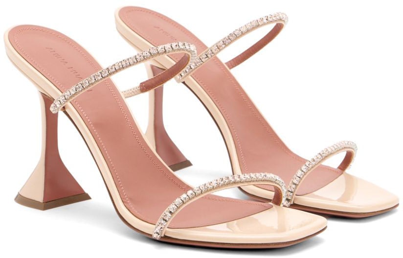 Amina Muaddi Sandals Champagne Beige