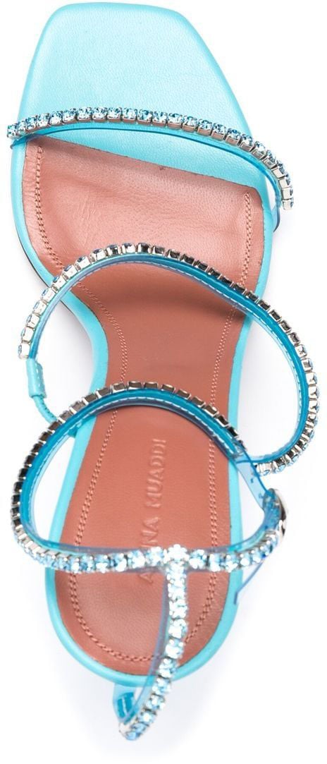 Amina Muaddi Sandals Clear Blue Cyaan