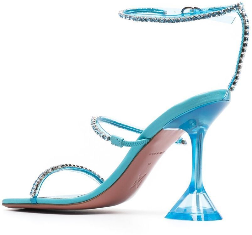 Amina Muaddi Sandals Clear Blue Blauw