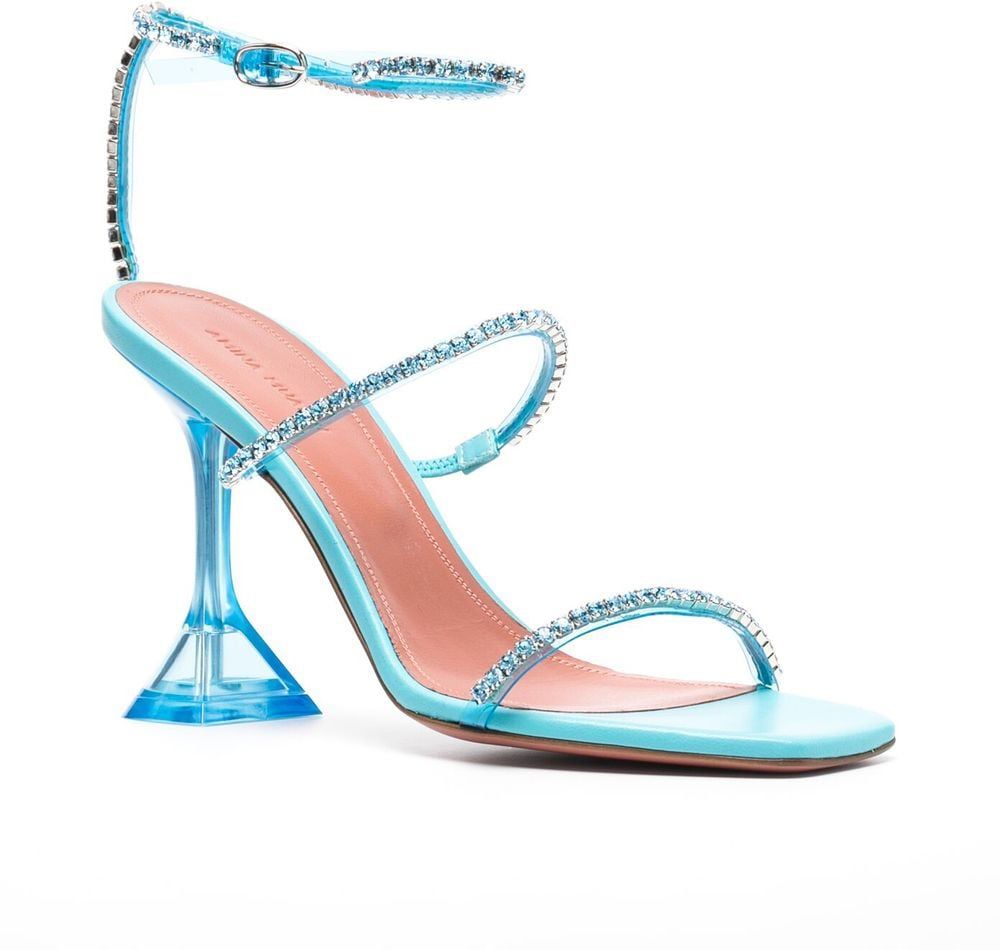 Amina Muaddi Sandals Clear Blue Blauw