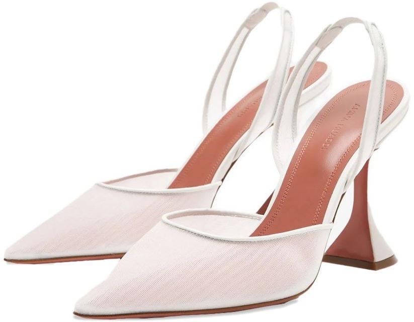 Amina Muaddi With Heel Beige Beige