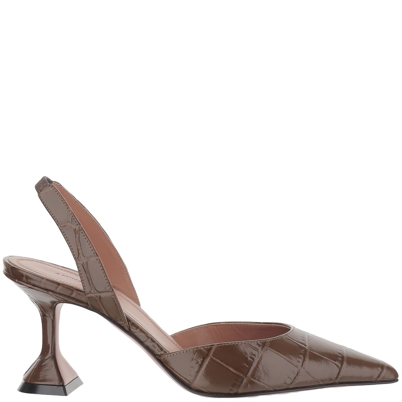Amina Muaddi Holli Leather Slingbacks Roze