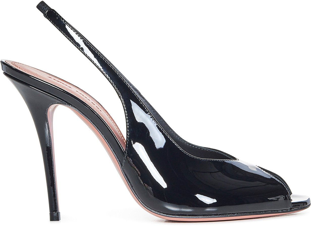 Amina Muaddi With Heel Black Zwart