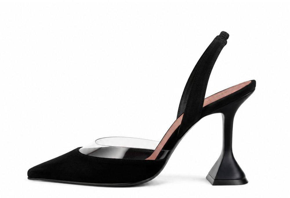 Amina Muaddi With Heel Black Zwart