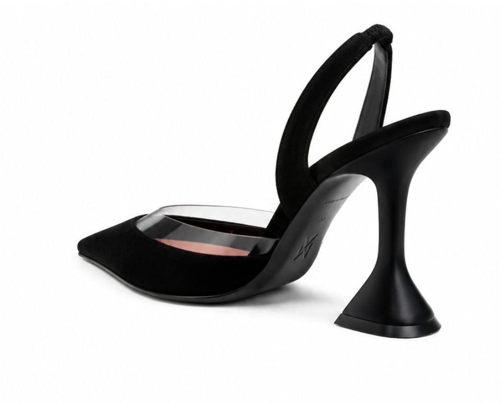 Amina Muaddi With Heel Black Zwart