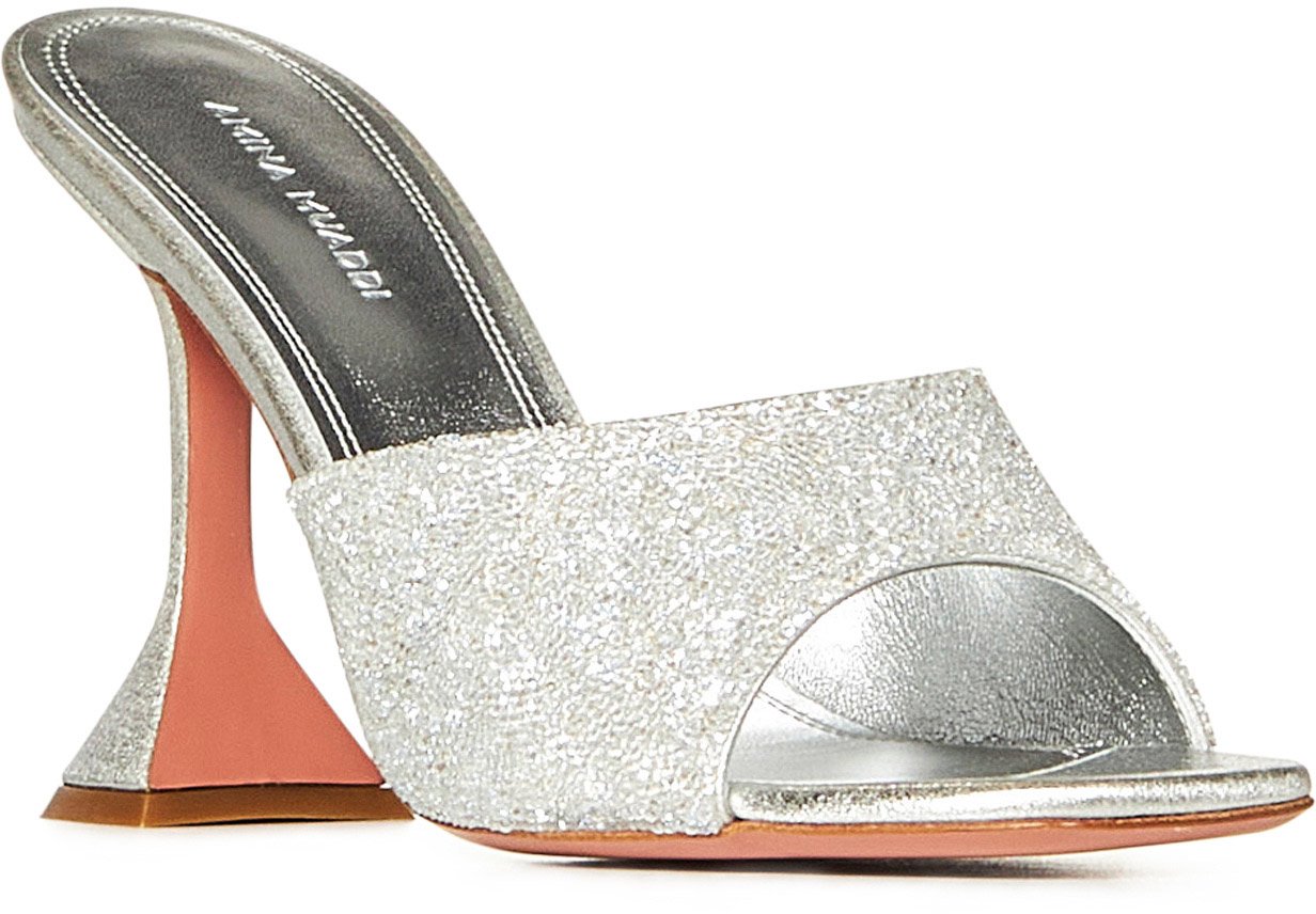 Amina Muaddi Sandals Silver Zilver