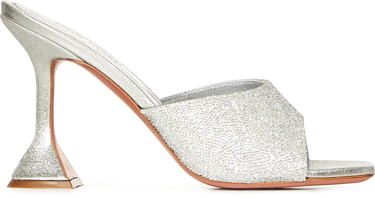 Amina Muaddi Sandals Silver Zilver