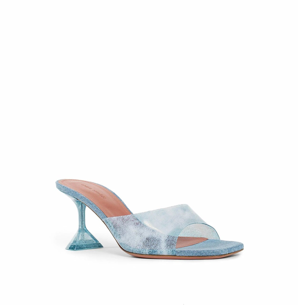 Amina Muaddi Amina Muaddi Lupita Glass Pvc Denim Mules Blauw