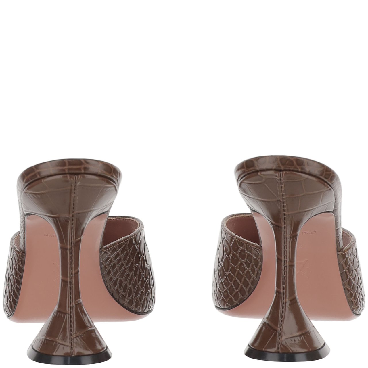 Amina Muaddi Lupita Leather Sandals Roze