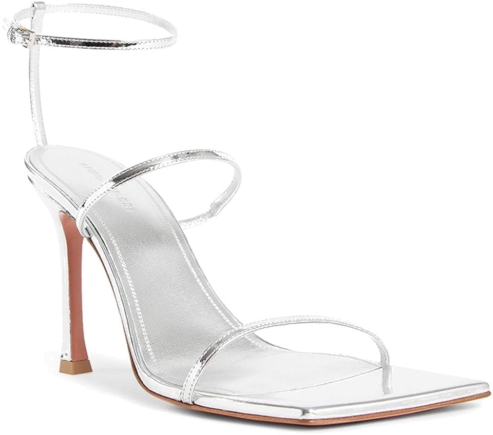 Amina Muaddi Amina Muaddi Maya Leather Sandals Zilver