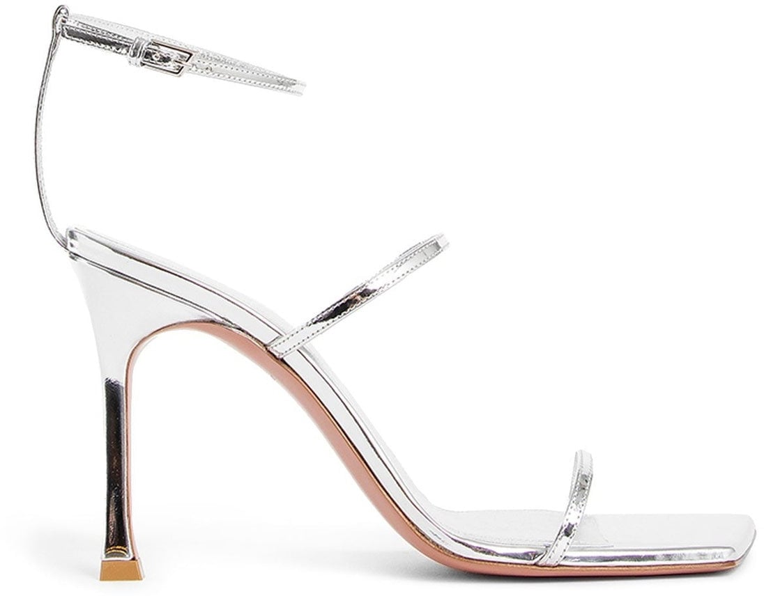 Amina Muaddi Amina Muaddi Maya Leather Sandals Zilver