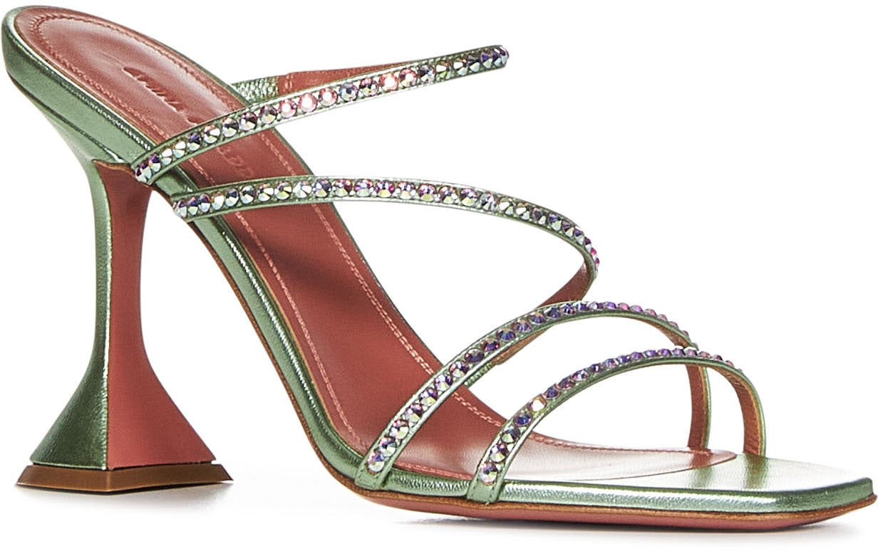 Amina Muaddi Sandals Green Lime