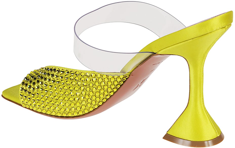 Amina Muaddi Sandals Yellow Geel