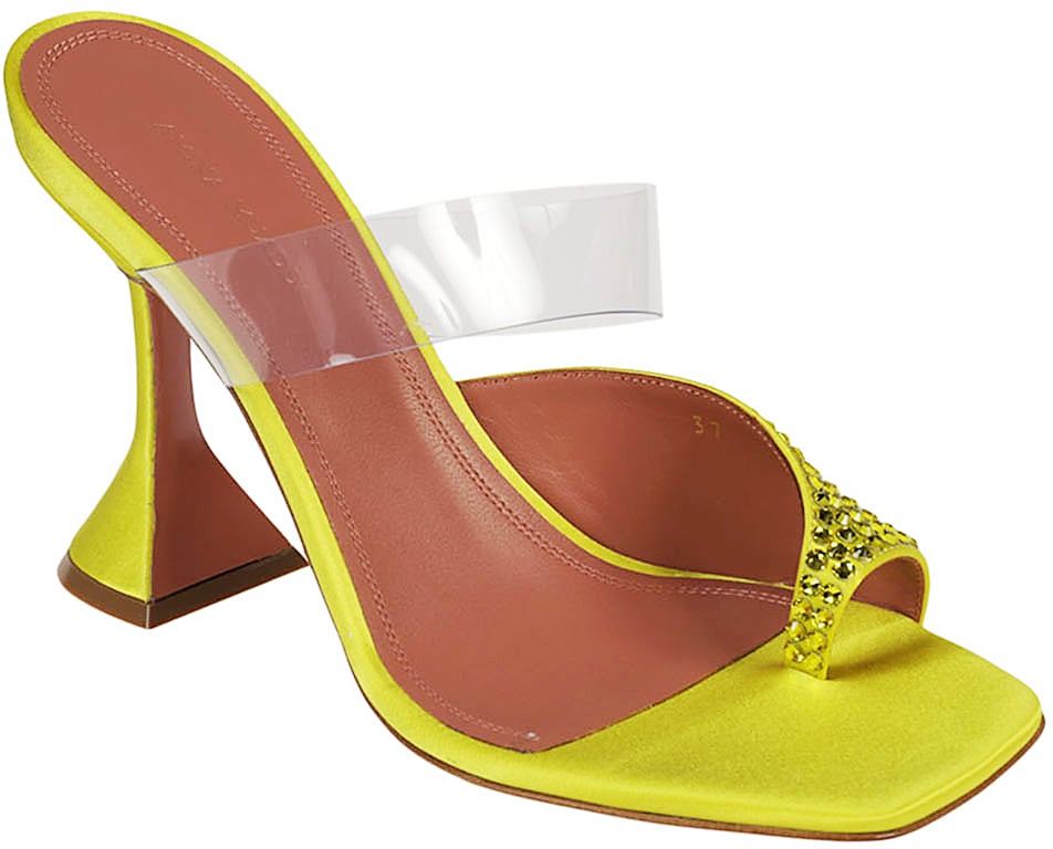 Amina Muaddi Sandals Yellow Geel