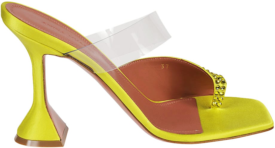 Amina Muaddi Sandals Yellow Geel