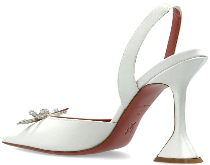Amina Muaddi With Heel White Wit