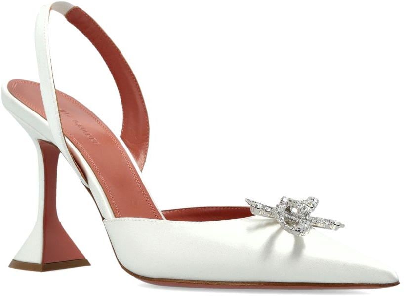 Amina Muaddi With Heel White Wit