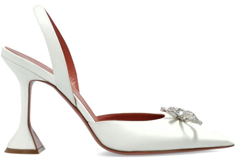 Amina Muaddi With Heel White Wit