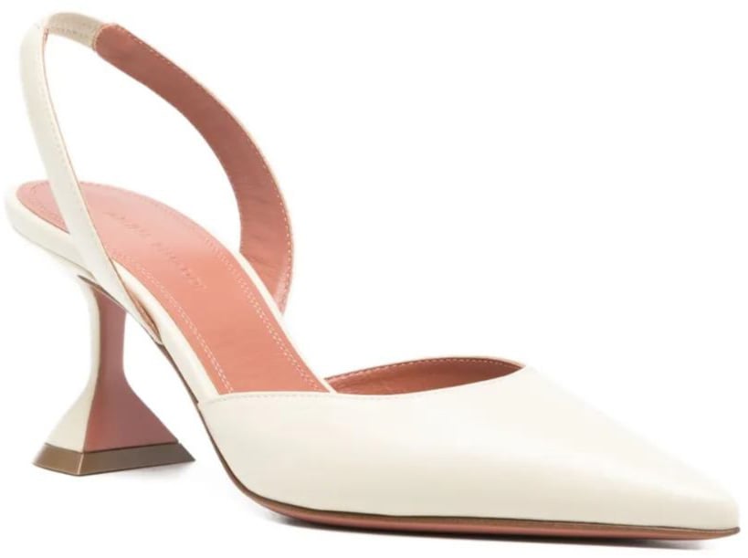 Amina Muaddi With Heel White Wit