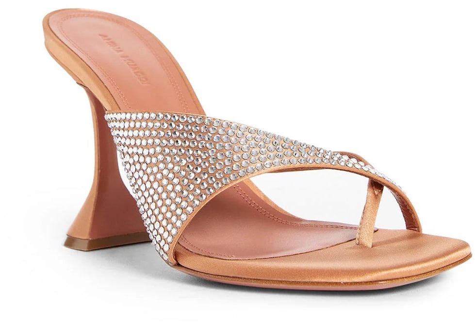 Amina Muaddi Amina Muaddi Shiona Slipper Crystals 95 Mules Oranje