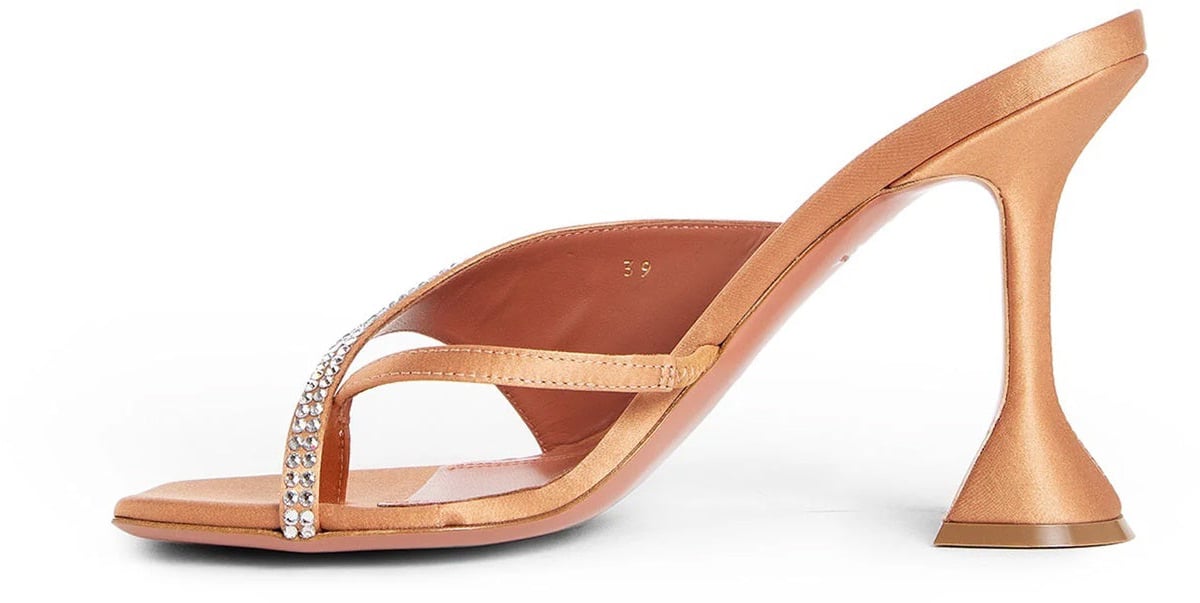 Amina Muaddi Amina Muaddi Shiona Slipper Crystals 95 Mules Oranje