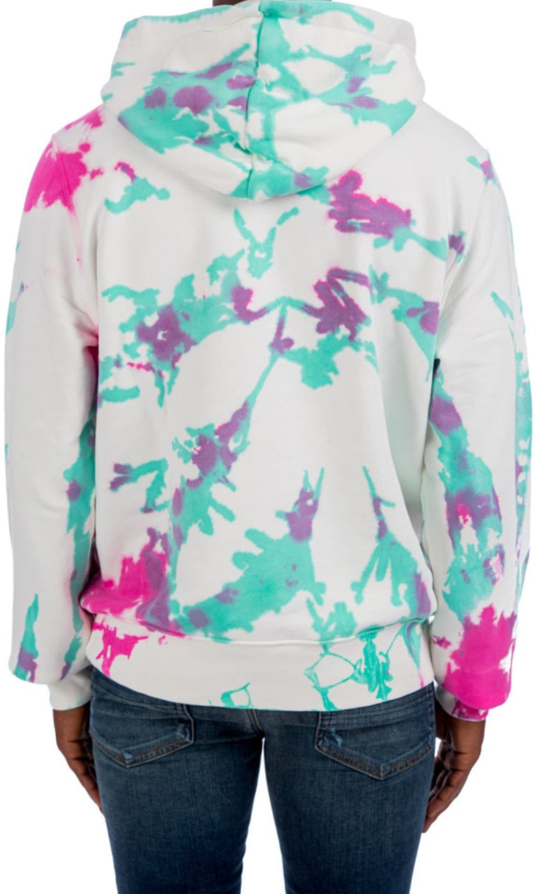 Amiri Logo Tie-Dye Hoodie Sweatshirt Wit