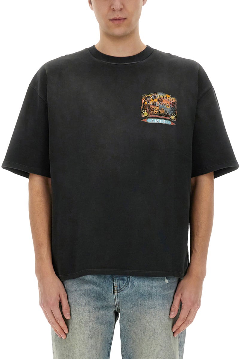 Amiri "JAZZ HIDEAWAY" T-SHIRT Zwart