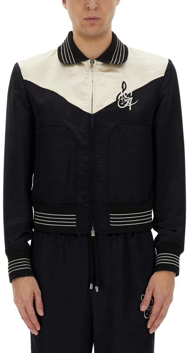 Amiri JACKET WITH EMBROIDERY Zwart