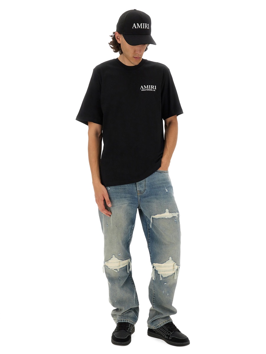 Amiri BONES STACKED PRINT T-SHIRT Zwart