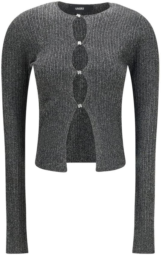 Amiri Black Viscose Cardigan Zwart