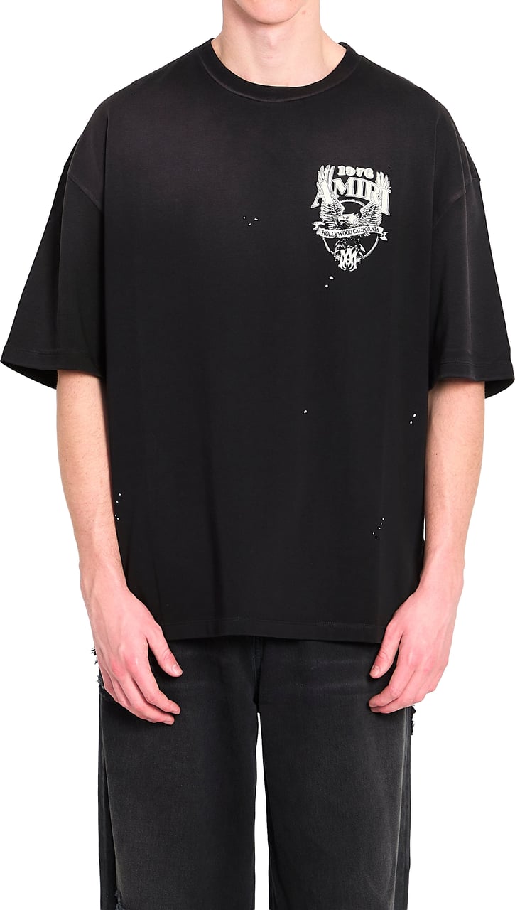 Amiri Eagle oversized T-shirt Zwart