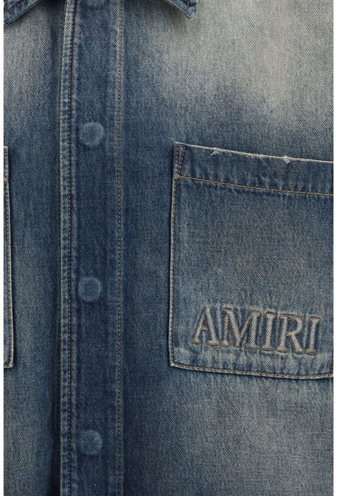 Amiri Blue Denim Shirt Blauw