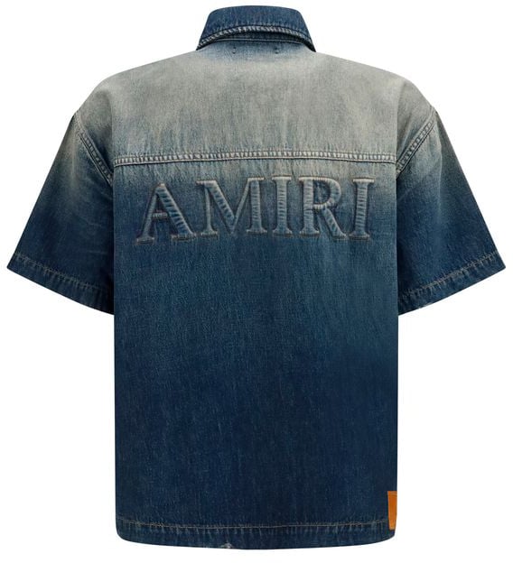 Amiri Blue Denim Shirt Blauw