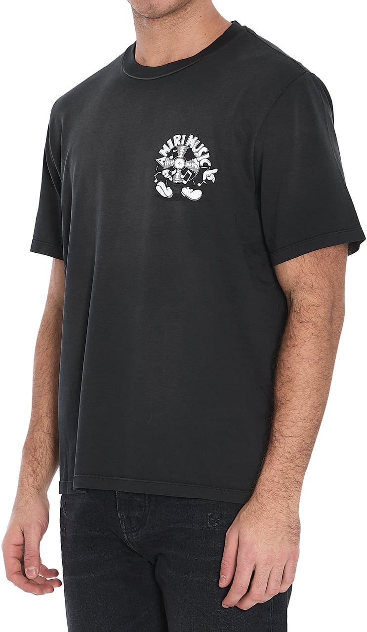 Amiri Music Record t-shirt casual shortsleeves Zwart