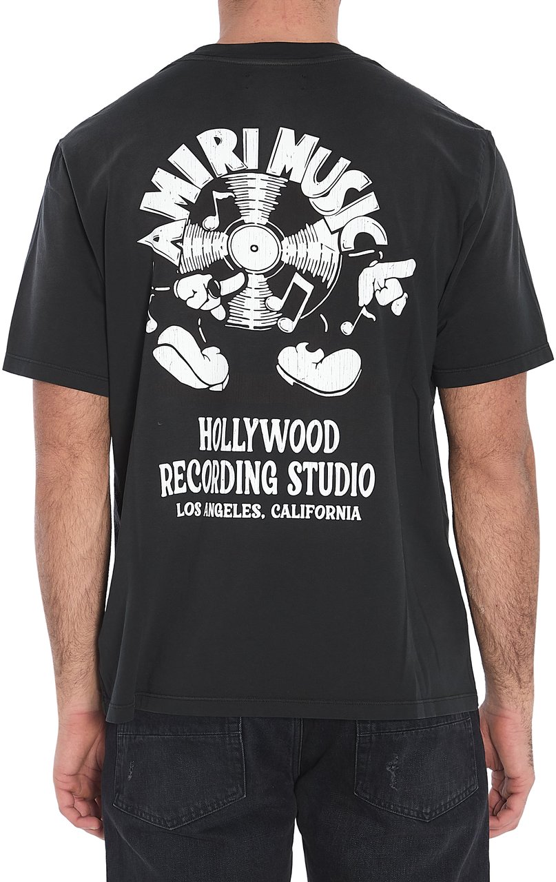 Amiri Music Record t-shirt casual shortsleeves Zwart