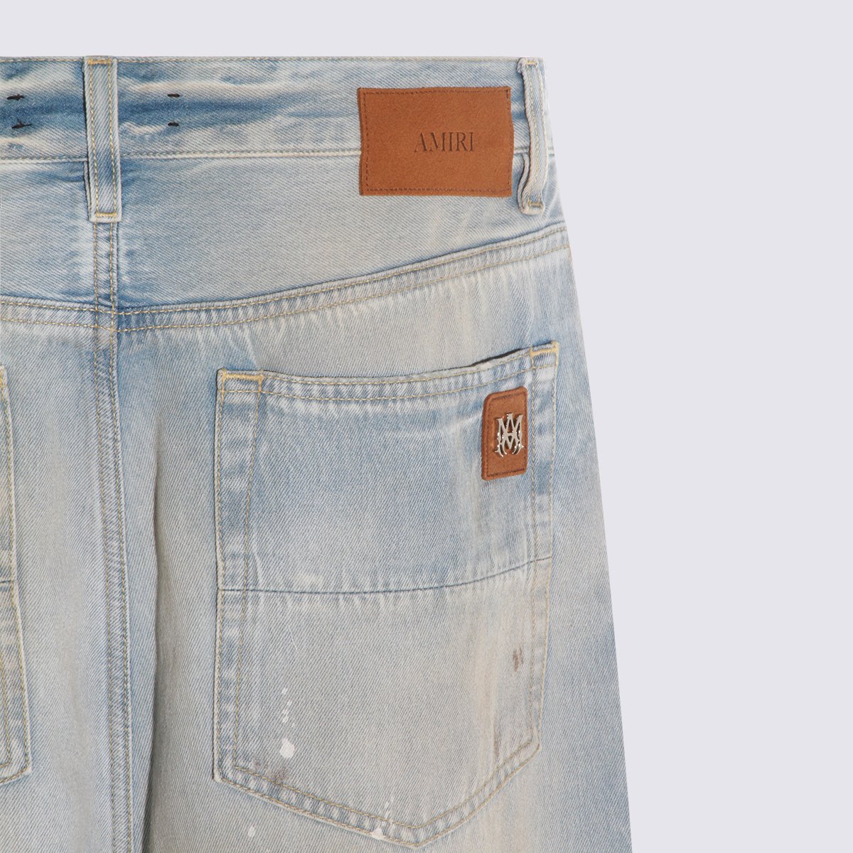 Amiri Relaxed Straight-Leg Jeans With Distressed Detailing Grijs