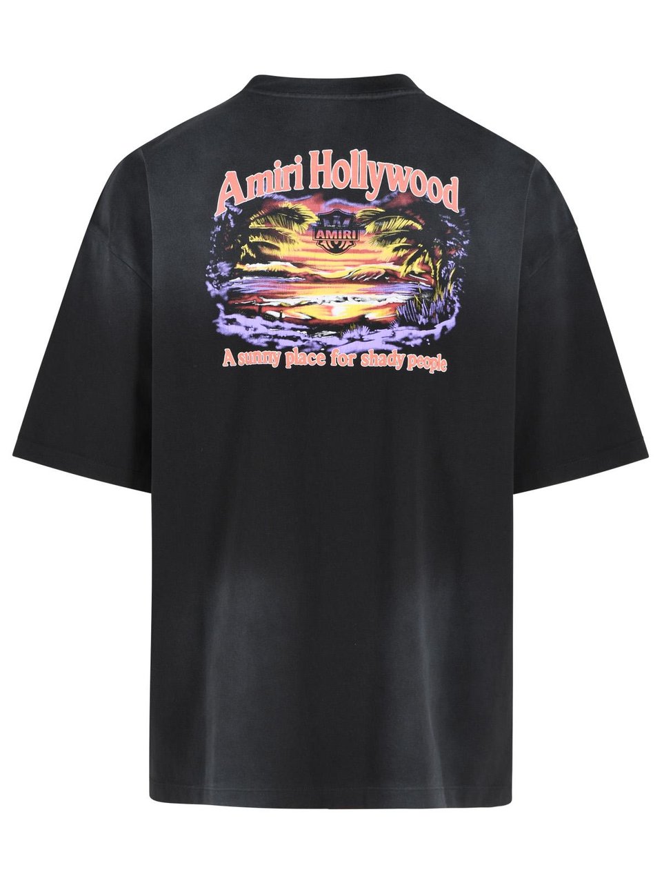 Amiri 'Sunny Place' Black Cotton T-Shirt Zwart