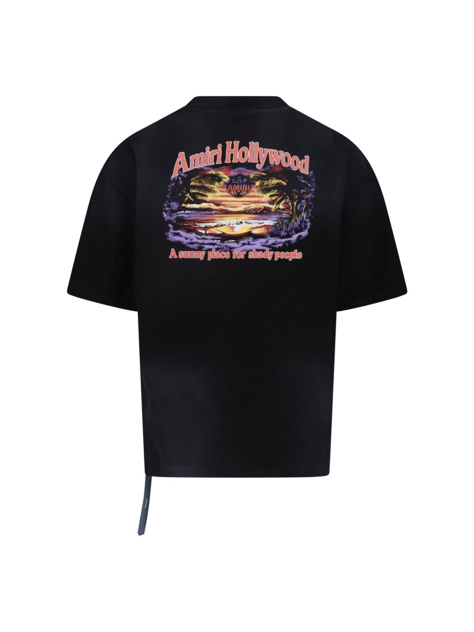 Amiri Black Hollywood Printed Cotton T-Shirt Zwart