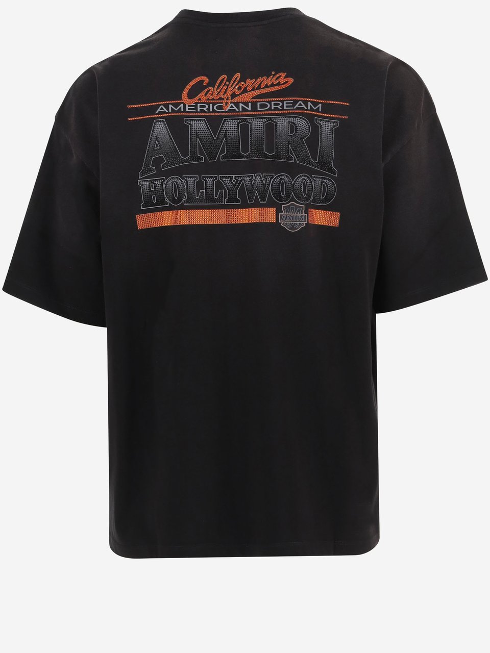 Amiri Classic Crew Neck Cotton T-Shirt With Logo Accents Zwart